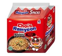 Sias Choi’s Korean Instant Ramen Ramyeon Noodles Soup 5 Pack - Quick & Fast Ready Meal - Comfort Food (Spicy Flavour 562.5)