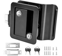 Siasky Black RV Door Lock Replacement, Upgraded RV Door Latch with Paddle Deadbolt 4 Keys, Camper Door Lock for Travel Trailers Horse Cargo Hauler, Zinc Alloy Trailer Entry Door Latch Replacement