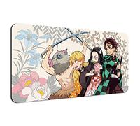 SIASYDF Anime Mouse Pad Demon Slayer, Extended Large Gaming Home Office Mousepad, Non-Slip Rubber Base with Stitched Edges Desk Mat for Computer Keyboard and Laptop, 31.5x15.7x0.12inch