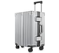 SIATELOO Zipperless Luggage, Silver, 20 inch, Classic