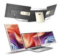siaviala Laptop Screen Extender,15.6" Portable Monitor, FHD 1080P Ultra-Slim Travel Monitor with Speakers, Triple Display Extension, Compatible with 13-17.3" Laptops
