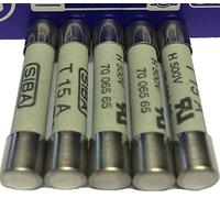 SIBA Fuse 7006565 70 065 65 70-065-65 15A 500V Time Lag Ceramic fuse JPSF060(5) (x5 Fuses)