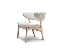 Sibast Furniture No 7 Armchair Fully Upholstered White Oiled Oak and Sheepskin Short Moonlight