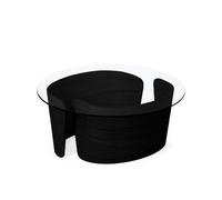 Sibast Furniture No 7 Lounge Coffee Table Ø70 Low Black Oak/Glass