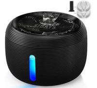 SIBAYS Cat Water Fountain for Drinking: 3.5L Cat Water Fountain with 25dB Ultra-Quiet Pump & LED Window | 5-Filter System & Deep Filtration | BPA-Free & 2 Activated Carbon Filters, FS77 (BK)