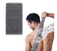 Sibba 1 Piece Exfoliating Body Scrubber Shower Wash Black Cloths Loofah Net Back Bath Exfoliator Washer Towel Skin Care Tool Scrub Face Washcloths Men Women