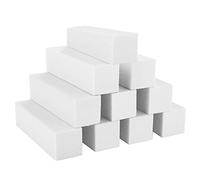 Sibba 10 Pcs Nail Buffer Block Manicure Pedicure Tools Professional White Sanding File Blocks for Smoothing Shaping or Polishing Buffing Natural Acrylic Gel Nails Care Home Salons Use Nail Art Tips