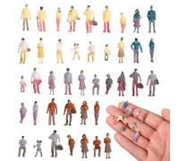 Sibba 100 Pcs Mini People Figurines 1: 100 Scale Little People Toys Architectural Painted Tiny Model Sitting Standing Miniature Figurines Model for Miniature Scenes