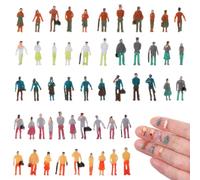 Sibba 100 Pcs Mini People Figurines 1: 150 Scale Little People Toys Adults Architectural Painted Tiny Model Sitting Standing Miniature Figurines Model for Miniature Scenes, 1 × 0.5cm