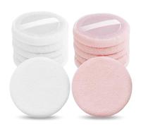 Sibba 12 PCS Blush Loose Powder Puff Face Setting Body Makeup Soft Velour Sponge Beauty Blender Make Up Mini Portable Finger Applicator Holder Small Fluffy Highlighter Facial Cosmetic Cushion Women