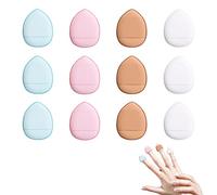 Sibba 12 Pieces Sponges Powder Puff with Finger Holder Strap Mini Beauty Sponge Face Eyes Makeup Pads for Liquid Foundation Halloween Costume Festival Make Up Cosmetic Wet Dry Tool