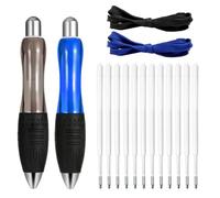 Sibba 14x Retractable Big Fat Pens - 2 Heavy Weighted Wide Grip Ballpoint Pen with 12 Refills Black & Blue Ink Fat Pens Aids Writing for Tremor Arthritis Hands Low Grip Strength Handicap Carpal Tunnel