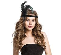 Sibba 1920s Flapper Headband, 1920s Gatsby Flapper Headpiece for Women Girl Vintage Feather Crystal Headband 20's Theme Cocktail Hair Accessories for Costume Prom Wedding Carnival Party Retro Style