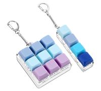 Sibba 2 Pack Keyboard Fidget Toy, Fidget Keychain Stress Relief Click Keyboard, Finger Clicker with Keychain for Adults Gifts, Improve Focus & Ease Anxiety, Aesthetic Gradient