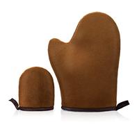 Sibba 2 Pack Self-Tanners Velvet Self Tanning Mitt with Thumb Double-Sided Tanner Gloves For Lotion Mousse Face Body Sunless Tan Mitts Applicator Reusable Summer Tanner Mitten