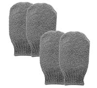 Sibba 2 Pairs Exfoliating Gloves, Exfoliating Mitt Body Scrubber for Removing Dirt and Dead Skin, Body Exfoliator for Shower Bath, Tan Removal, Keratosis Pilaris (Grey)