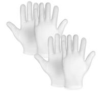 Sibba 2 Pairs Moisturizing Gloves White Cotton Gloves Overnight Bedtime Heal Eczema Sleeping Lotion Hand Spa Treatment Gloves Repair Rough Cracked Dry Chapped Hands Skin, XL