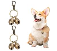 Sibba 2 PCS Copper Bells for Dog Collars Cat Collar Bell with Snap Clips Loud Pet Pendant Hanging Ring Bell Charm Dogs Cats Jingle Bells Accessories for Tracking, Training, Hiking, Pet Tracker
