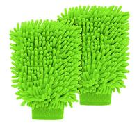 Sibba 2 PCS Wash Cloths Car Cleaning Supplies Microfiber Towels Brush Wheel Detailing Kit Care Mitt Long Handle Sponge Interior Cleaner Drying Scratch Guard Shampoo Washing Wipes Weave Towel (green)
