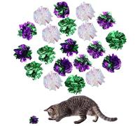 Sibba 20 PCS Cat Crinkle Balls 1.88 Inch Colorful Interactive Crinkle Toys for Indoor Cats and Kittens to Chew Chase Swat Bite Lightweight Hunt Training Activity Kitten Toys to Keep Fit Active