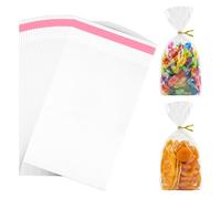 Sibba 200PCS Small Cookie Bags 7 x 3.9" Clear Self Sealing Cello Bags, Resealable Individual Sealable Cello Treat Bag for Packaging Cookies Dessert Bread Candy Donut Snack Wrappers Party Favors