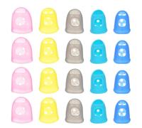 Sibba 20Pcs Finger Tips Rubber Thimbles, 5 Sizes Finger Protectors Protector Covers for Hand Sewing, Durable Silicone Fingers Protectors for Money Counting, Paper Sorting, Knitting, Guitar Playing