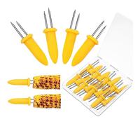 Sibba 20PCS Stainless Steel Corn Cob Holders, Corn on The Cob Skewers for BBQ with Storage Box for Home Cooking Forks, Durable Anti-Scald Corn on the Cob holders