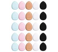 Sibba 25 Pieces Powder Puff Sponges Finger Holder Strap Beauty Blender Blending Makeup For Liquid Foundation Cosmetic Tools Eye Nose Make Up Mini Applicator Soft Pads Pack