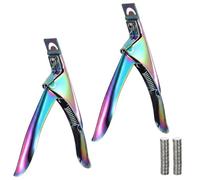 Sibba 2Pcs Acrylic Nail Clippers with Sizer Magnets, Professional Adjustable Nail Trimmer, Stainless Steel Nails Clippers for Fake Nails Tips Precise Manicures Home Salon