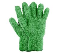 Sibba 2pcs Dusting Mitt Gloves Microfiber Auto Household Cleaning Mittens Cloth Coral Fleece Reusable Washable Gloves for Men Women Kitchen House Blinds Plants Windows Mirrors Lamps Car Washing(Green)