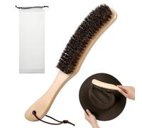 Sibba 2Pcs Felt Hat Brush, 100% Horsehair Brush Cowboy Hat Cleaner with Storage Bag, Clothes Cleaning Tool Removes Dust Fuzz and Lint for Felt Clothes, Pet Hair, Shoes, Furniture