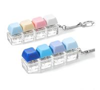 Sibba 2PCS Keyboard Fidget Keychain Keyboard Clicker Fidget Toys for Office Silent Clicking Button Finger Clicker Decompression Anxiety Stress Relief Gifts for Adults to Pass The Time, Boost Focus