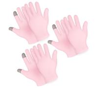 Sibba 3 Pairs Moisturizing Gloves Overnight, Touch Screen Gloves White Cotton Gloves for Dry Hands Eczema, Hand Spa Treatment Gloves for Repair Rough Cracked Dry Chapped Hands Skin, Inspection Gloves