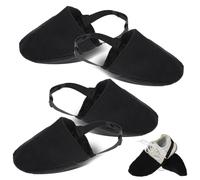Sibba 4 Pcs Bowling Shoe Slider, Black Bowling Shoe Cover with Elastic Band Universal One Size Adjustable Sole Slide Covers Bow ling Accessories for Men Women Bowler Playing Ball and Dancing