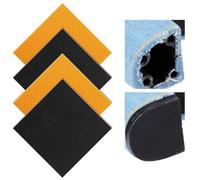 Sibba 4 PCS High Heels Patch Non-Slip Rubber Heel Caps Boot Heel Replacement & Sole Repair Tips Square Soles Black Nude Repair Stickers Sole Protectors for Boots Shoe High Heels Tread Pads 2.44"x2.44"