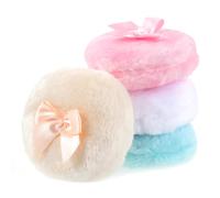Sibba 4Pcs Large Fluffy Powder Puff, 3.5 Inch Ultra Soft Washable Reusable Velour Face Body Powder Puff Loose Powder Puffs Wet Dry Makeup Tool