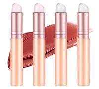 Sibba 4Pcs Silicone Lip Brush, Reusable Lip Applicator with Cap, Round Head Lips Balm Applicator, Portable Mini Lips Brush Tool for Lipstick Mask Balm Gloss