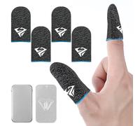 Sibba 4x Finger Sleeves Mobile Gaming Gloves Silver Fiber Game Controller Thumb Sleeve Ultra Thin Seamless Touchscreen Thumb Sleeves Anti Sweat Finger Cover Breathable Sensitive fit Tablet Devices C