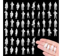 Sibba 50 Pcs Unpainted Mini People Figurines 1: 75 Scale Little People Toys Architectural Painted Tiny Model Sitting Standing Miniature Figurines Model for Miniature Scenes