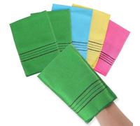Sibba 5Pcs Asian Exfoliating Mitts Dual-Sided Korean Exfoliating Gloves Scrubbing Washcloth Italy Towel For Removing Dead Skin Callus Scrubber Shower Scrub Mitt Bath Accessories Sponges Loofah