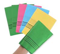 Sibba 5Pcs Asian Exfoliating Mitts Dual-Sided Korean Exfoliating Gloves Scrubbing Washcloth Italy Towel For Removing Dead Skin Callus Scrubber Shower Scrub Mitt Bath Accessories Sponges Multicolor