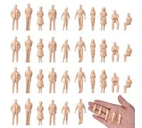 Sibba 60 Pcs Unpainted Mini People Figurines 1: 50 Scale Little People Toys Architectural Painted Tiny Model Sitting Standing Miniature Figurines Model for Miniature Scenes