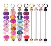 Sibba 80 Pcs Beadable Keychain Bars Blank Metal Beaded Keychains Bar Beadable Item Accessories Key Chain Links Bulk, Bead Keychains Kit for Keychain Jewelry Crafts Making, Lanyard Pendant Charms DIY
