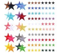 Sibba 80 Pcs Embroidered Patches Star Iron on Patches Cute Embroidered Patch Sew Applique Decoration Trim Multicolor Mend Cloths Embroider Decor for Clothing Jackets Backpacks Jeans Hats Bags