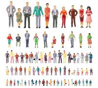 Sibba 80 Pcs Mini People Figurines Little People Toys 1:25 1:30 1:50 1:75 1:100 1:150 Architectural Painted Tiny Model Miniature Figurines Standing and Seat for Miniature Scenes