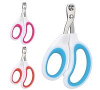 Sibba Cat Nail Clipper 3 PCS Professional Pet Claw Clippers for Cats Kittens Small Dogs Rabbits & Birds Multi-Color Safe Nail Trimmer Grooming Kit with Stainless Steel Blades Orange Red Blue