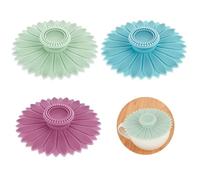 Sibba Cup Replacement Lids 3 PCS Round Silicone Cover For Food Storage Glass Containers Bowls Lids Drink Cups Coffee Water Glass Wine Tea to Keep Set Cookware Bakeware Lids Kitchen Dining