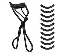 Sibba Eyelash Curlers with 10 Refill Silicone Pads, Rose Golden Eyelashes Curler for Women, Lash Curler Easy to Curl Eyelashes Naturally and Fits All Eye Shapes (Black)