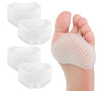 Sibba Foot Pads Cushions 4 Pairs Elastic Silica Gel Bottom Heels Feet Protector Inserts Callus Metatarsal Pain Relief Bunion Forefoot Cushioning
