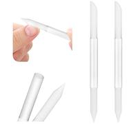 Sibba Glass Cuticle Pusher 2 Pieces Double Sided Nail File Manicure Stick Professional Precision Cuticle Crystal Gel Polish Remover Nail Salons Care Tools Women Abrasive Surface Scraper Cleaner Set